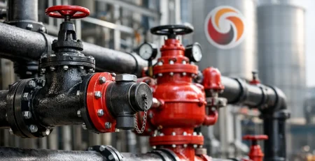 Rede de incêndio industrial em ferro fundido