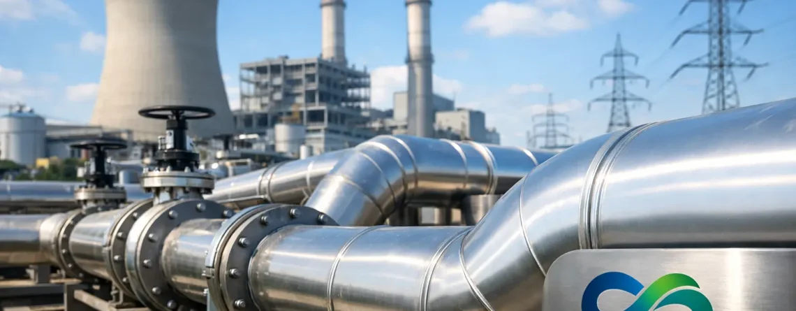 Tubulação industrial para setor de energia